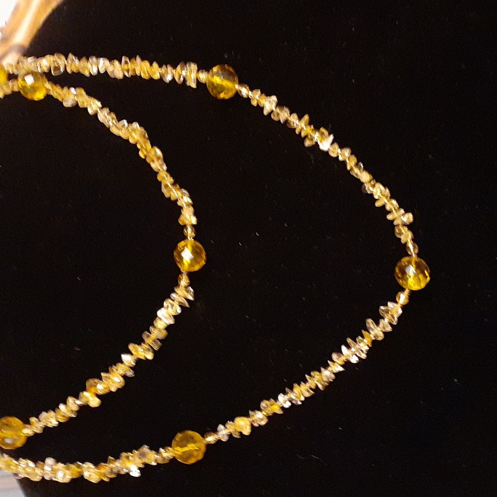 Vintage! Strand of citrine crystal quartz   very pretty!